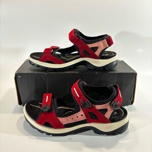 ECCO Women's Offroad Yucatan Sandal US 8 EU 39 Red Nubuck Leather